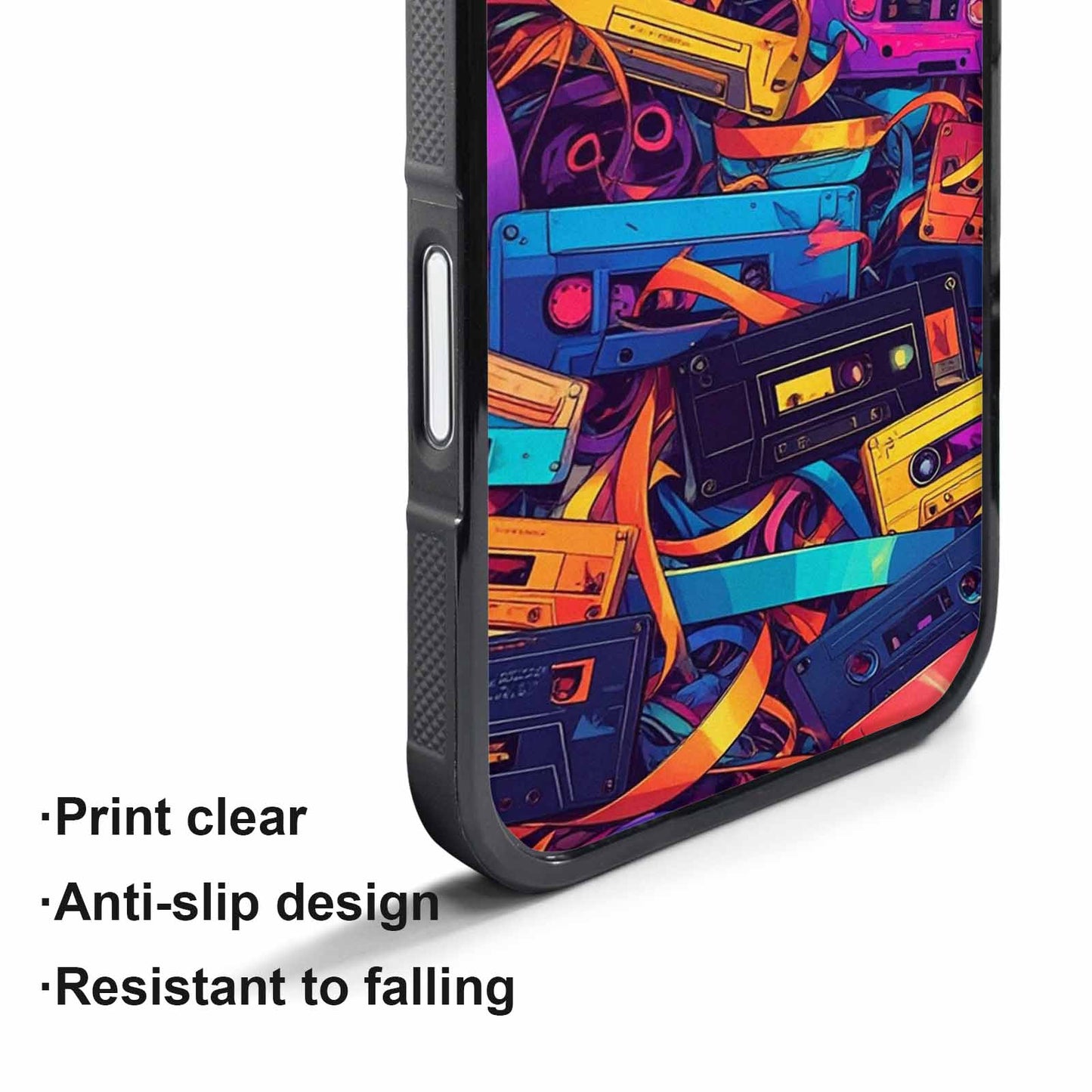 iPhone 17 Pro Case — Retro Cassette Tape Pattern Hundreds Retro, Unique Phone Case Design
