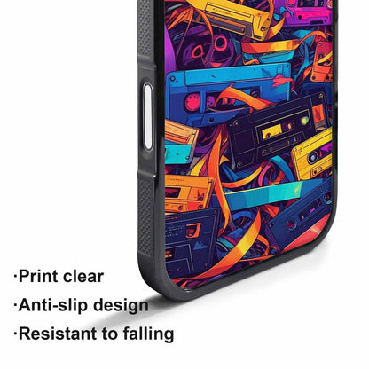 iPhone 17 Pro Case — Retro Cassette Tape Pattern Hundreds Retro, Unique Phone Case Design