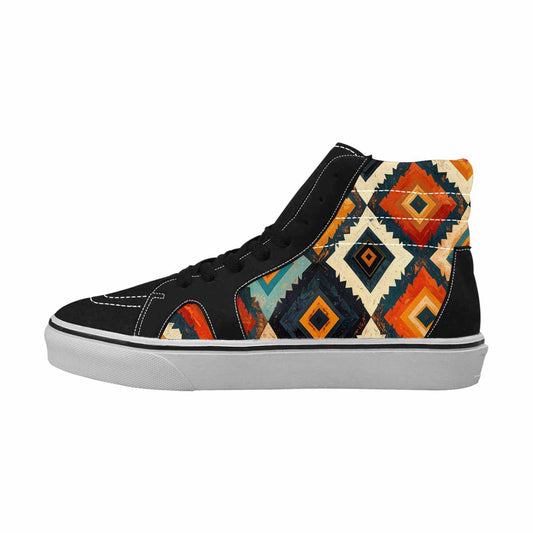 WOMEN'S Southwestern Geometric Diamond High Top Canvas Grunge Shoes