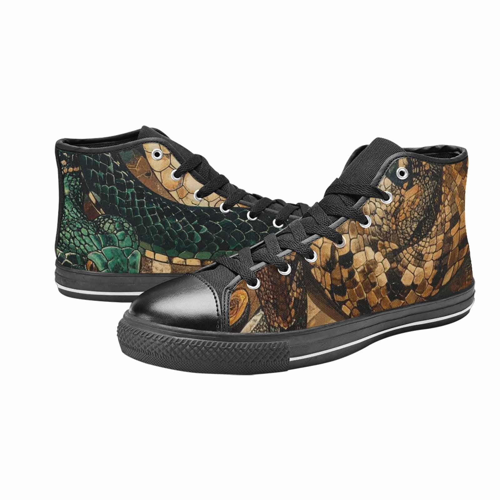 MEN'S Snake Skin Reptile High Top Canvas Dark Academia Shoes