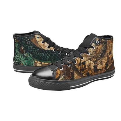 MEN'S Snake Skin Reptile High Top Canvas Dark Academia Shoes