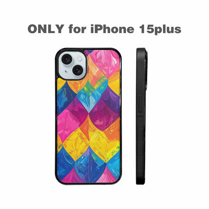 iPhone 15 Plus Case — Pansexual Flag Color Theme Small Rainbow, Custom Made Phone Cover