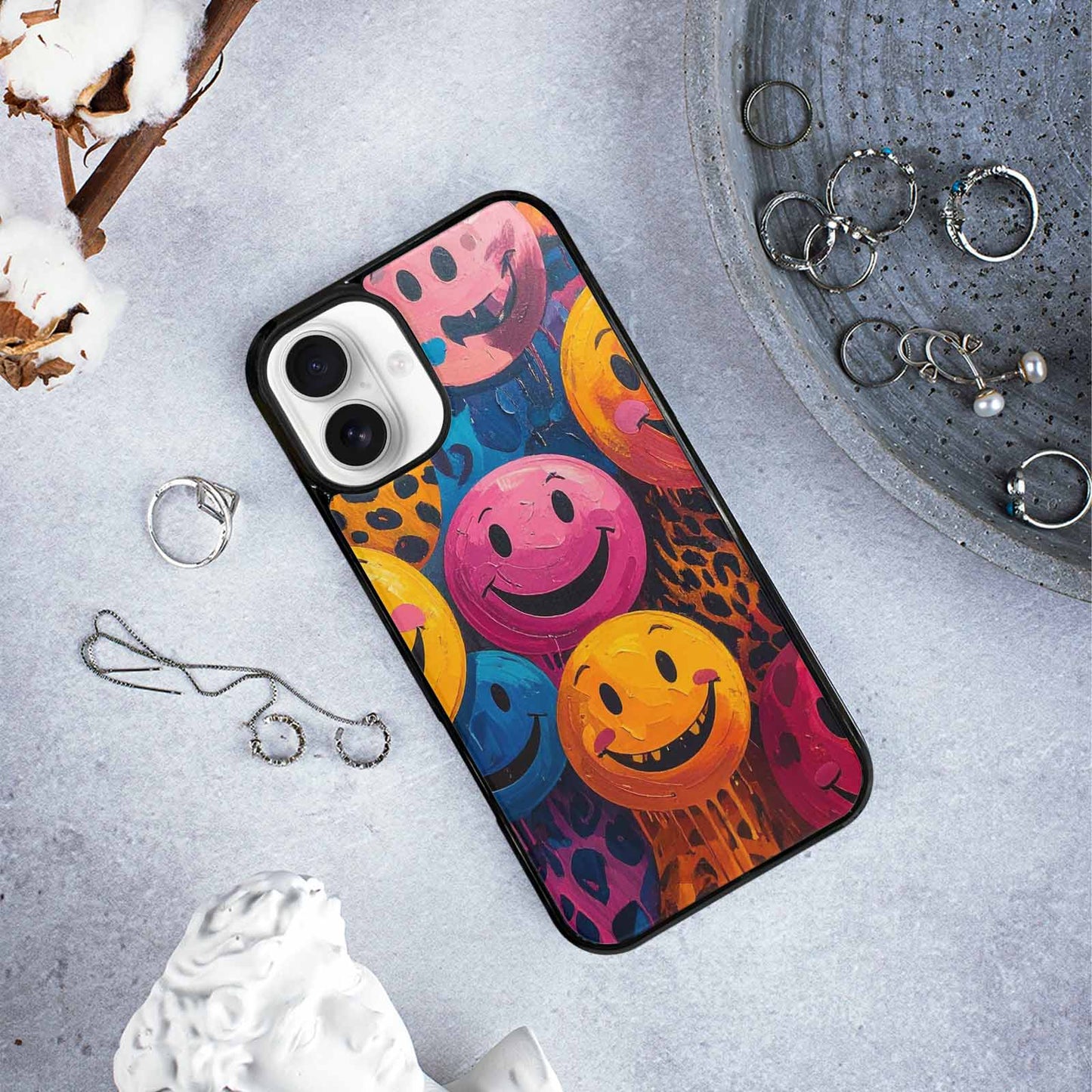 iPhone 16 Plus Case — Smiley Faces Animal Printsmile P7v, Original Design Phone Case