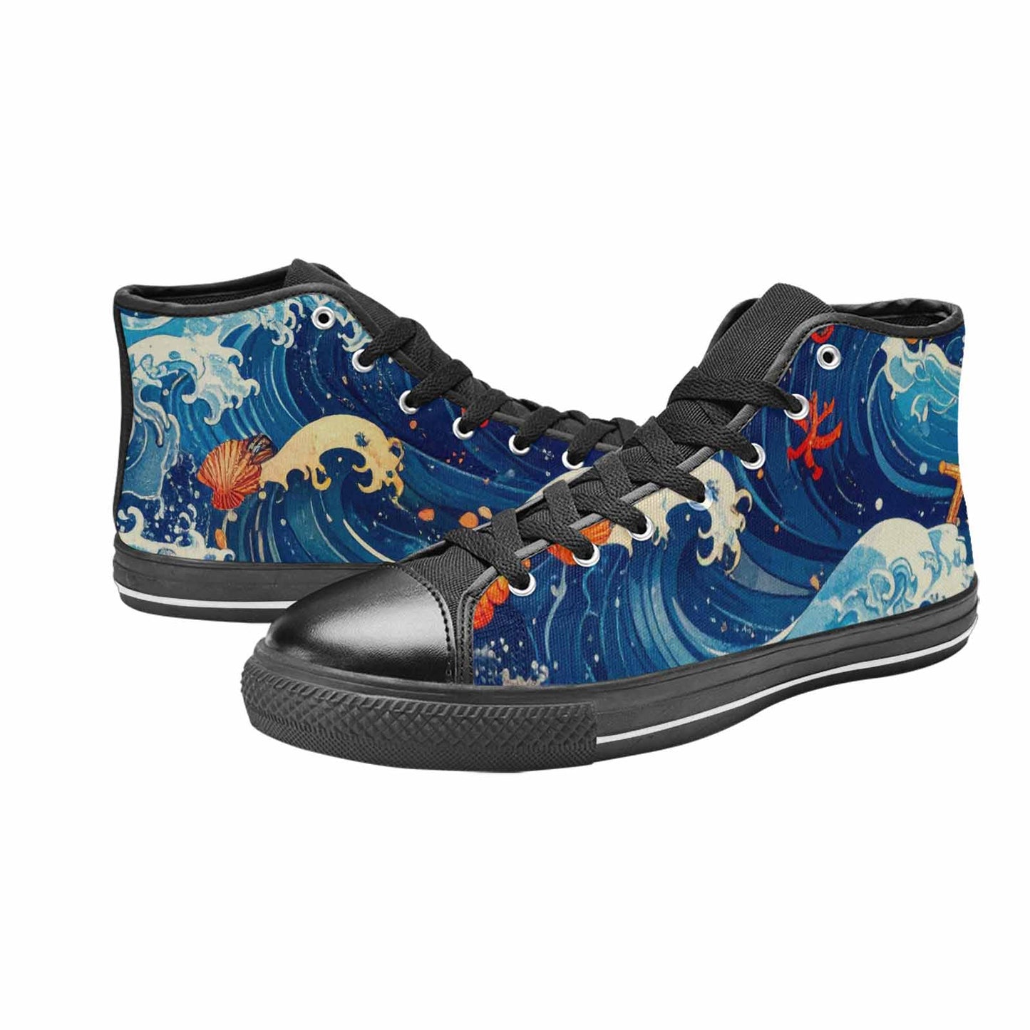 WOMEN'S Ocean Wave High Top Canvas Y2K Sneakers