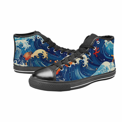 WOMEN'S Ocean Wave High Top Canvas Y2K Sneakers