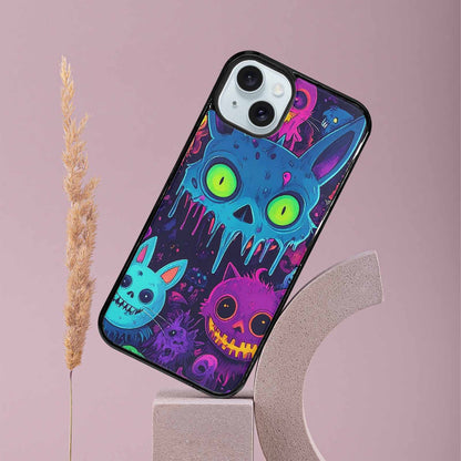 iPhone 15 Plus Case — Mixed Toxic Glow Creature Pattern Hundreds, Personalized Phone Case