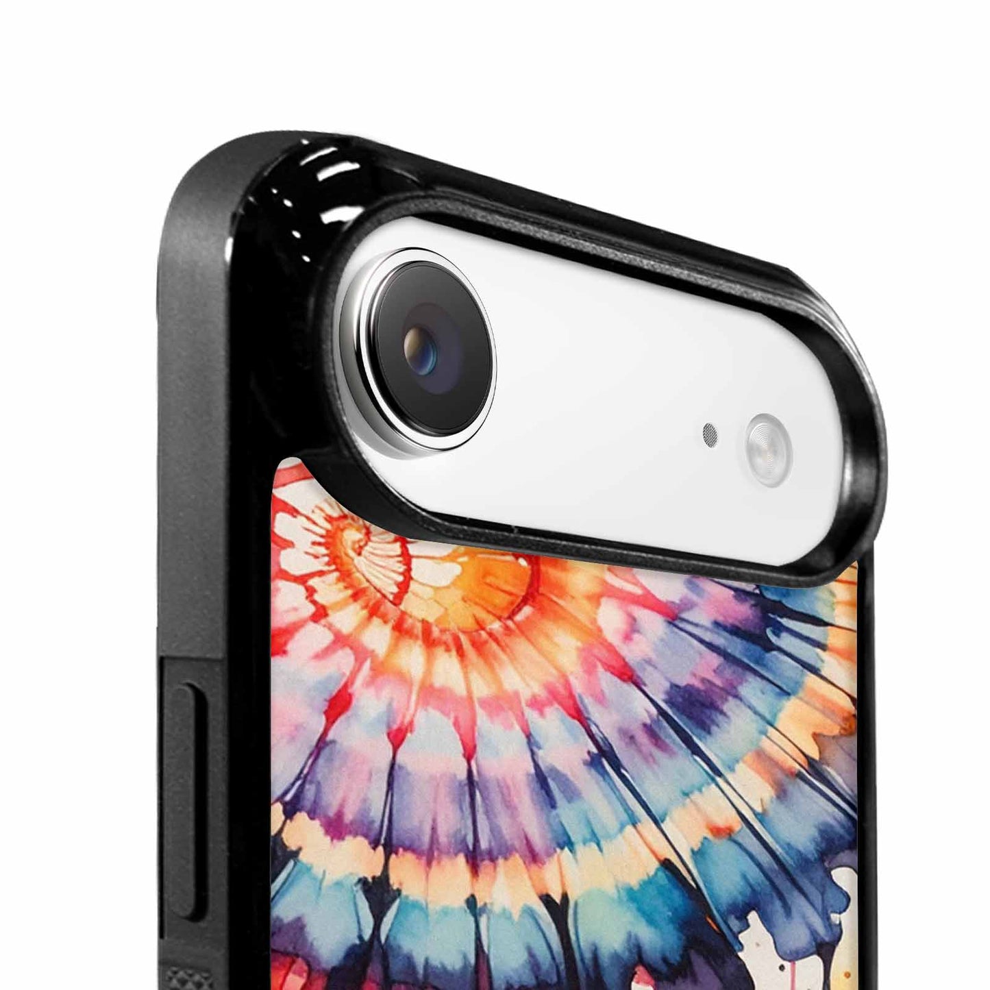 iPhone 17 Air Case — Tie Dye Swirls Black Red Tie, Customized Protective Case