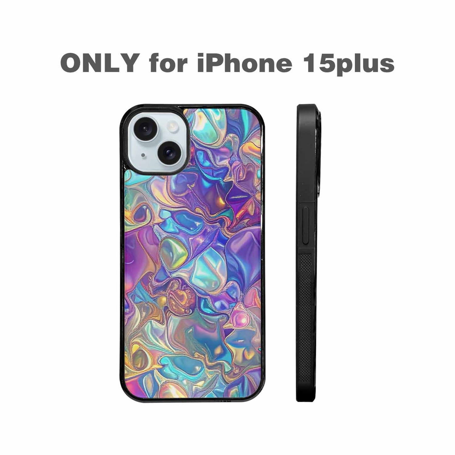 iPhone 15 Plus Case — Holographic Iridescent Shimmer Pattern Hundreds Of, Original Design Phone Case