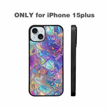 iPhone 15 Plus Case — Holographic Iridescent Shimmer Pattern Hundreds Of, Original Design Phone Case