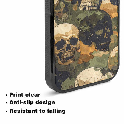 iPhone 15 Plus Case — Military Camo Texture Combined With Distressed, Custom Designed Case Cover