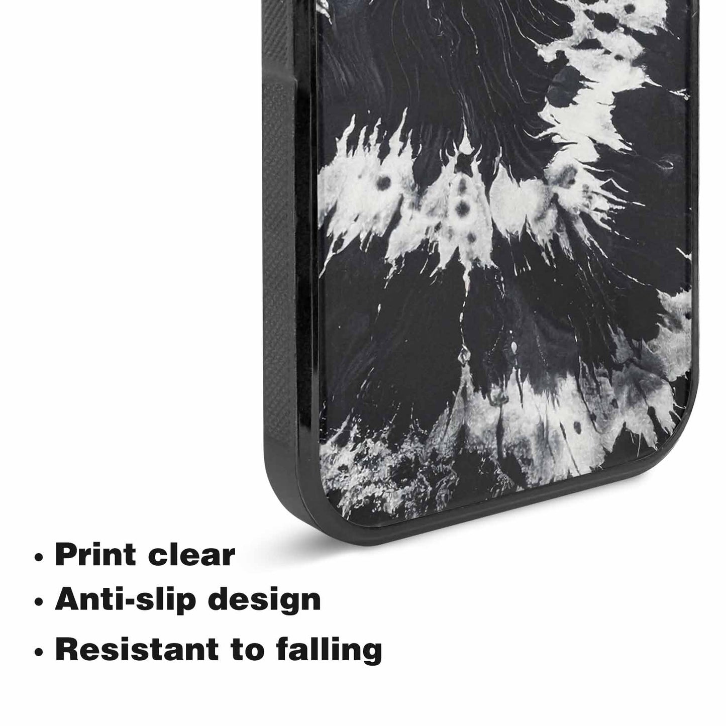 iPhone 15 Case — Black White Animal Print, Custom Designed Case Cover