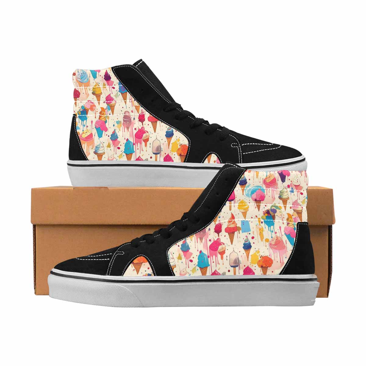 MEN'S Ice Cream Red Ink Motif Motifs Motifs Ferion