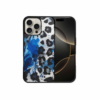 iPhone 16 Pro Max Case — Animal Print Black Blue Ink Animal, Custom Phone Case