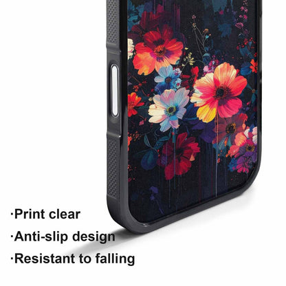 iPhone 17 Pro Max Case — Shadowy Glitch Floral Pattern Floral, Custom Print Case Cover