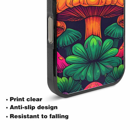 iPhone 15 Pro Max Case — Psychedelic Mushroom Cartoon Pattern, Custom Designed Case Cover