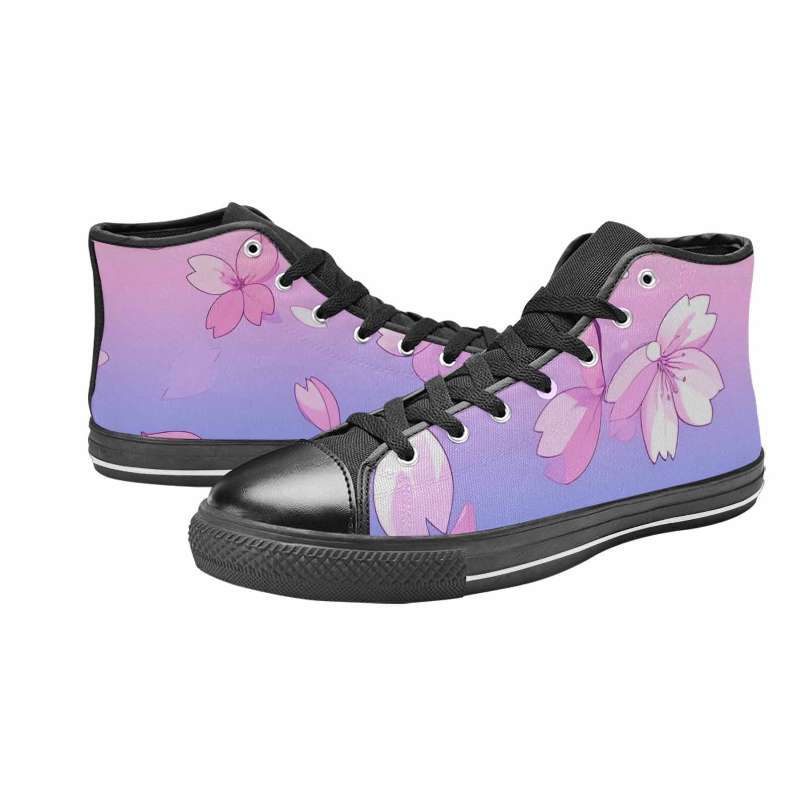 MEN'S Anime Cherry Blossom High Top Canvas Surreal Custom Shoes
