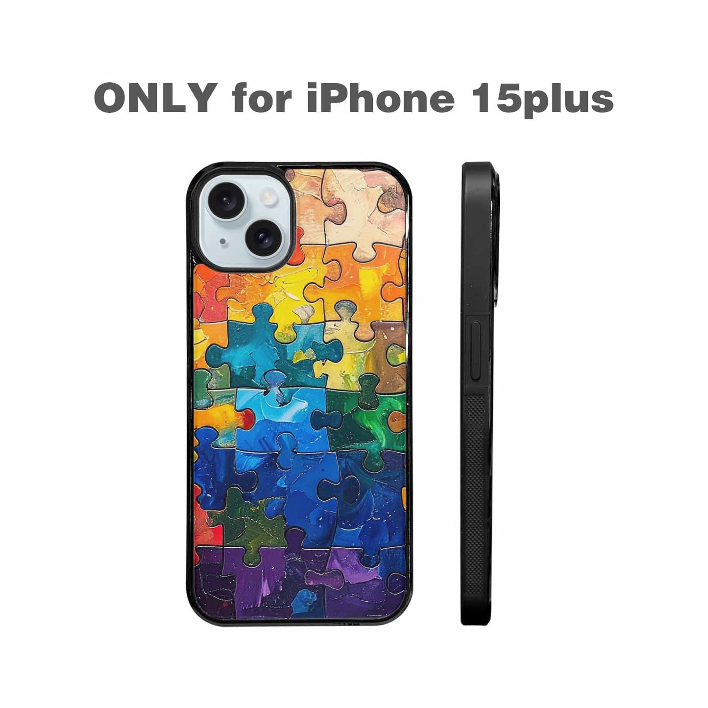 iPhone 15 Plus Case — Autism Puzzle Pieces Puzzle Piece Pattern, Custom Made Phone Cover