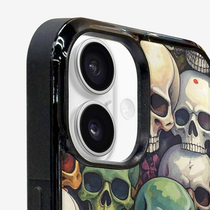 iPhone 16 Case — Skulls Pattern Hundreds Of Sma, Custom Designed Case Cover