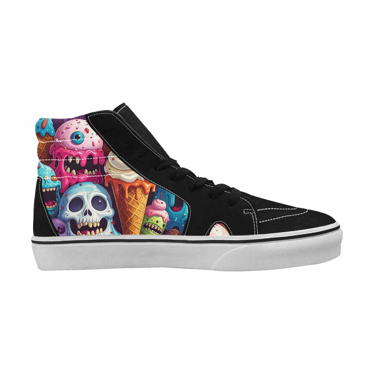 MEN'S Ice Cream Monsters  High Top Canvas Melting Art Custom Sneakers