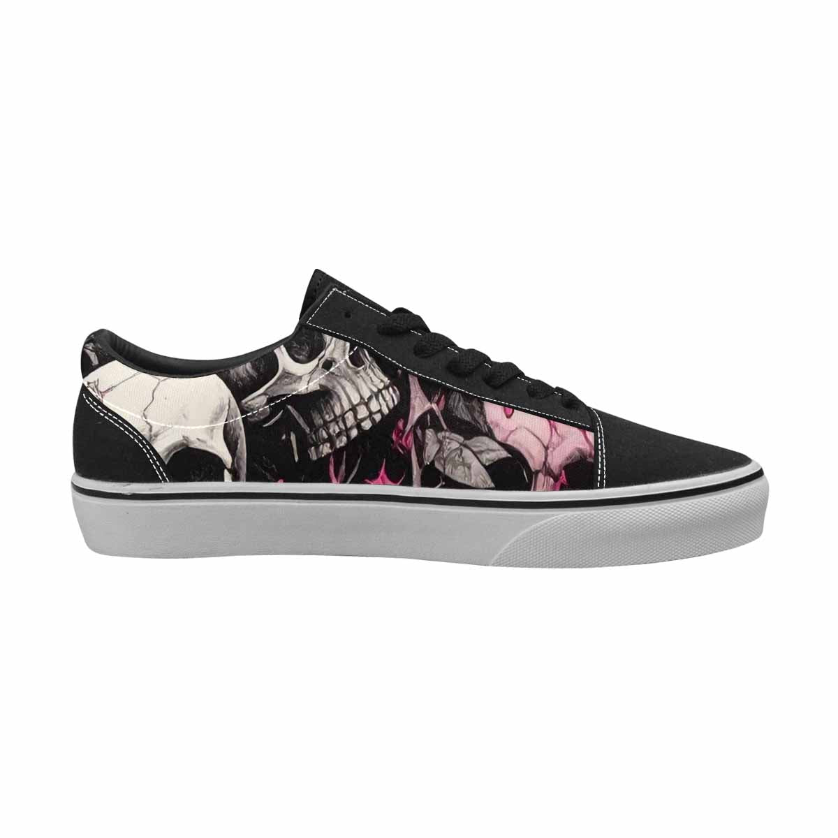 WOMEN'S Skull Roses Lace-Up Canvas Melting Art Sneakers