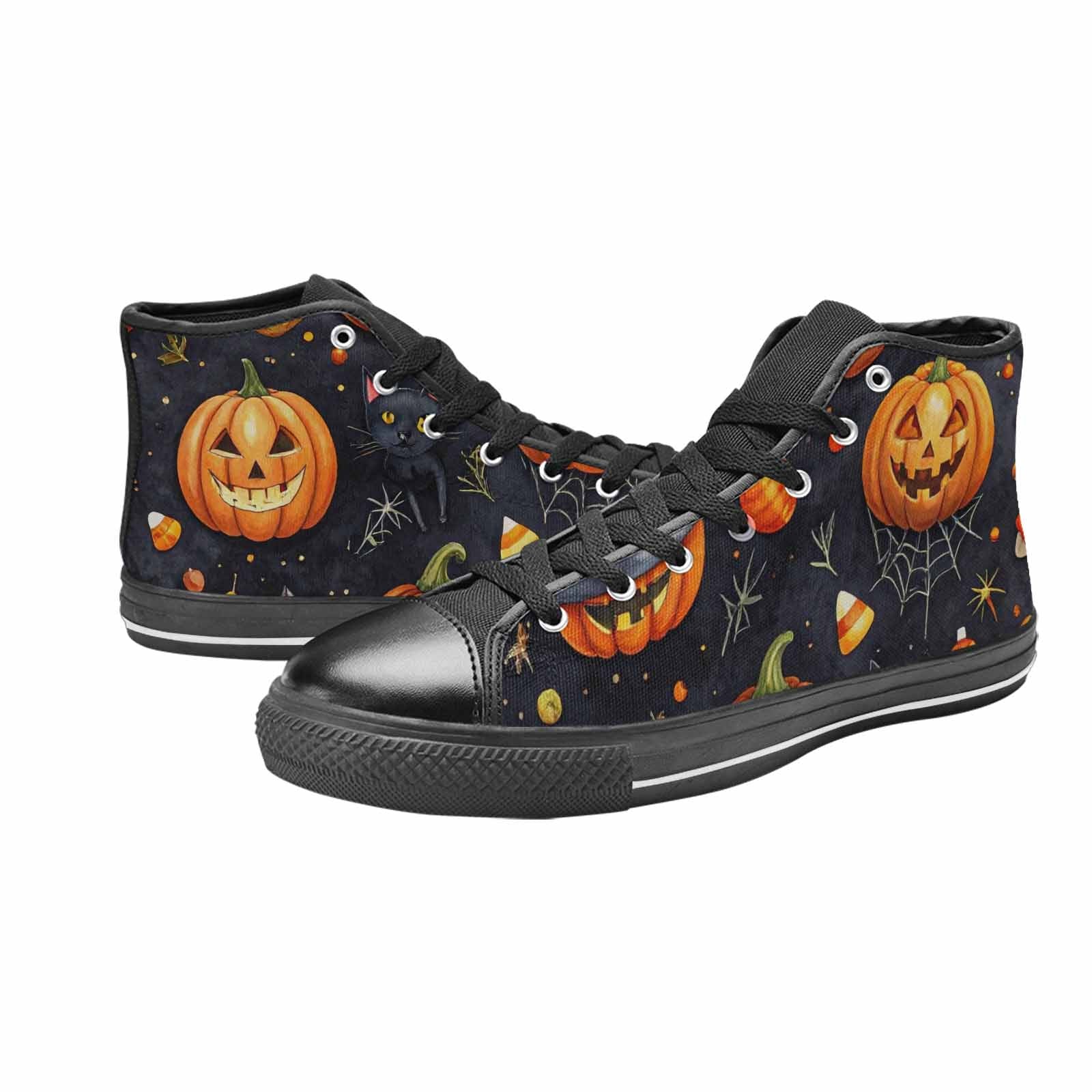 MEN'S Halloween High Top Canvas Wallpaper Art Shoes