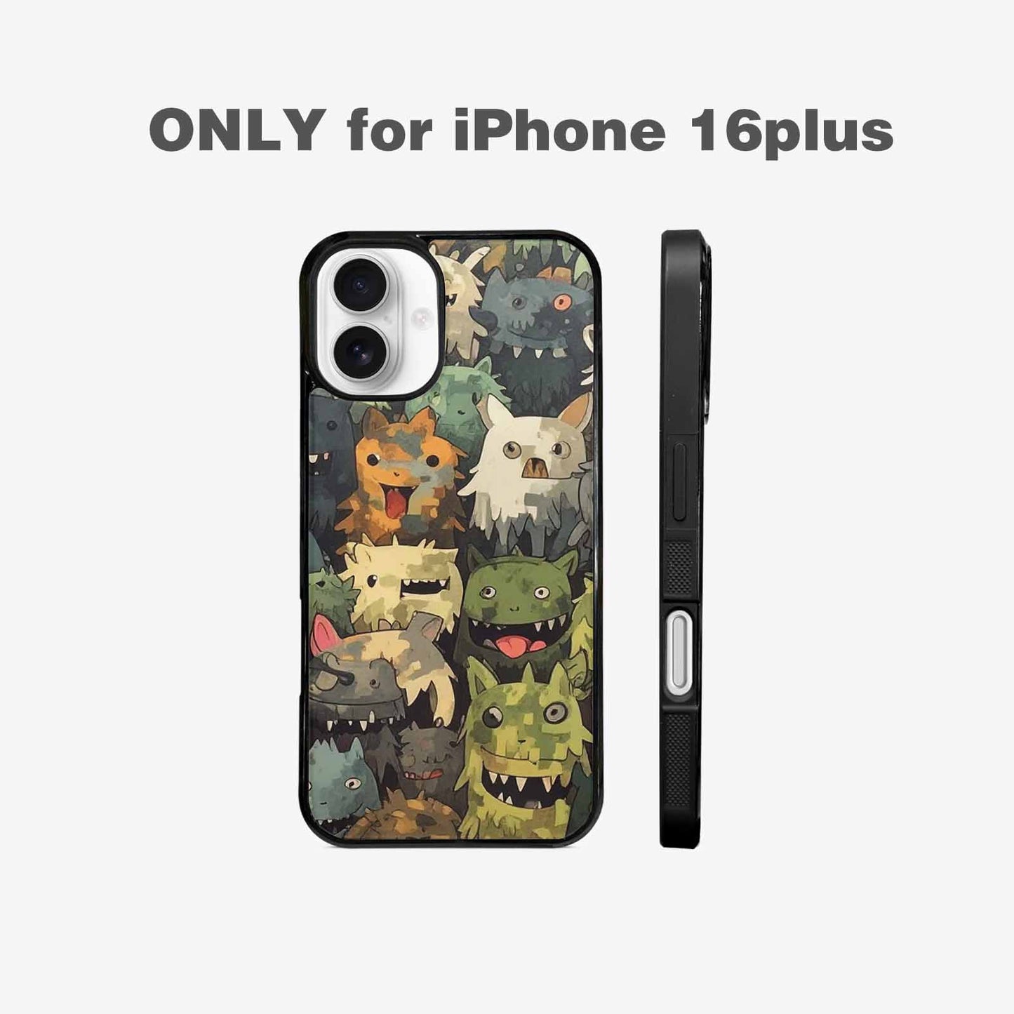 iPhone 16 Plus Case — Monsters Camomonsters Pattern D6o, Unique Phone Case Design