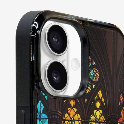 iPhone 16 Plus Case — Stained Glass Cathedral, Custom Designed Case Cover
