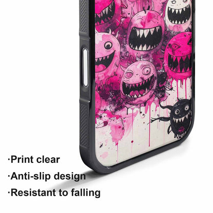 iPhone 17 Pro Max Case — Black &amp; Pink Ink Cartoon Cute, Customized Protective Case