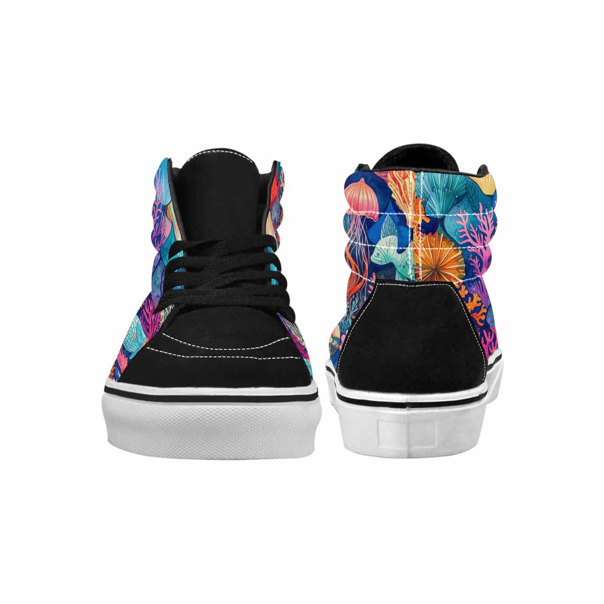 MEN'S Fish Scale Coral High Top Canvas Dreamcore Custom Sneakers