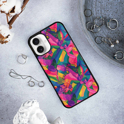 iPhone 16 Plus Case — Polysexual Flag Color Theme Small Rainbow, Custom Art Phone Cover