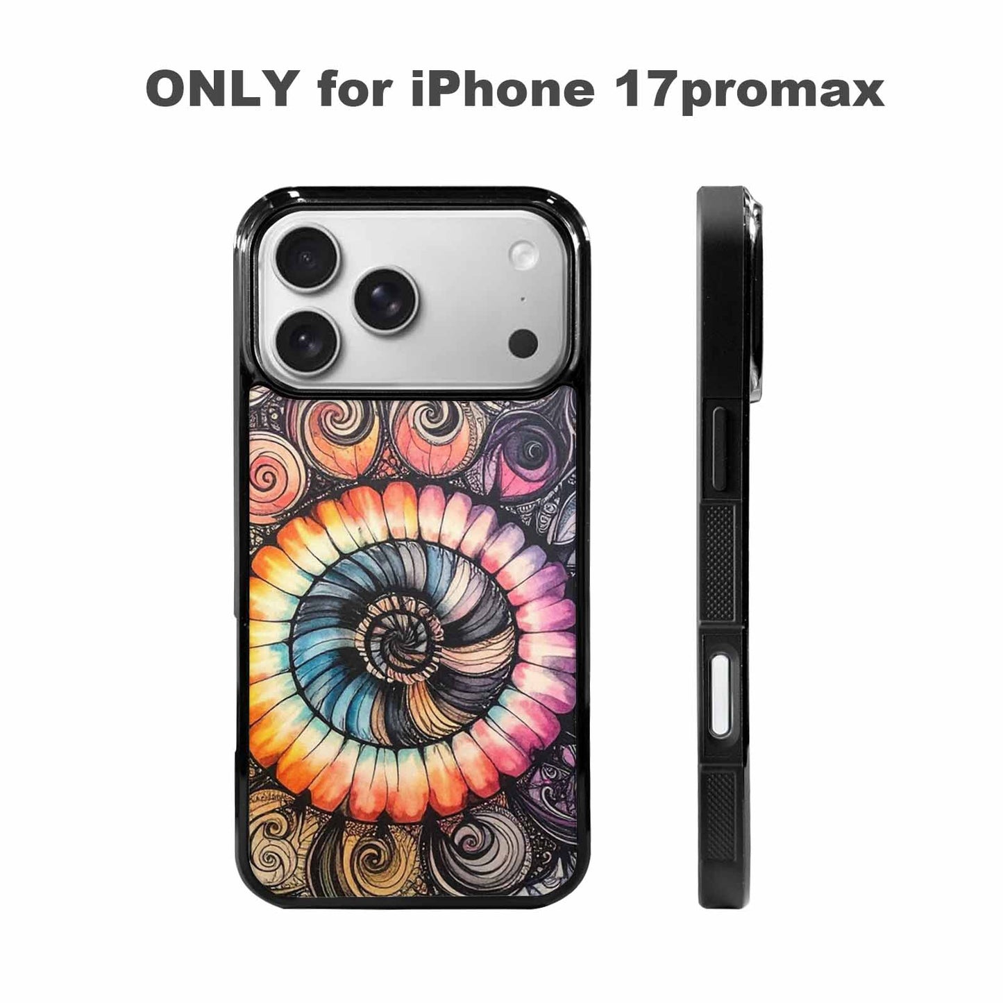 iPhone 17 Pro Max Case — Tie Dye Swirls (black Tie Dye, Custom Made Phone Cover