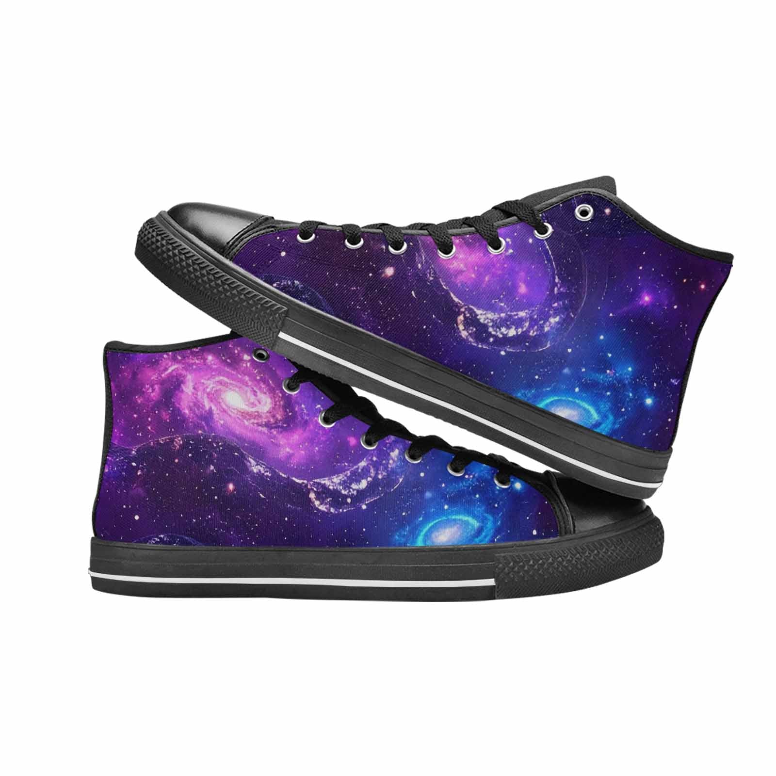 WOMEN'S Galaxy Snake Print High Top Canvas Y2K Custom Sneakers