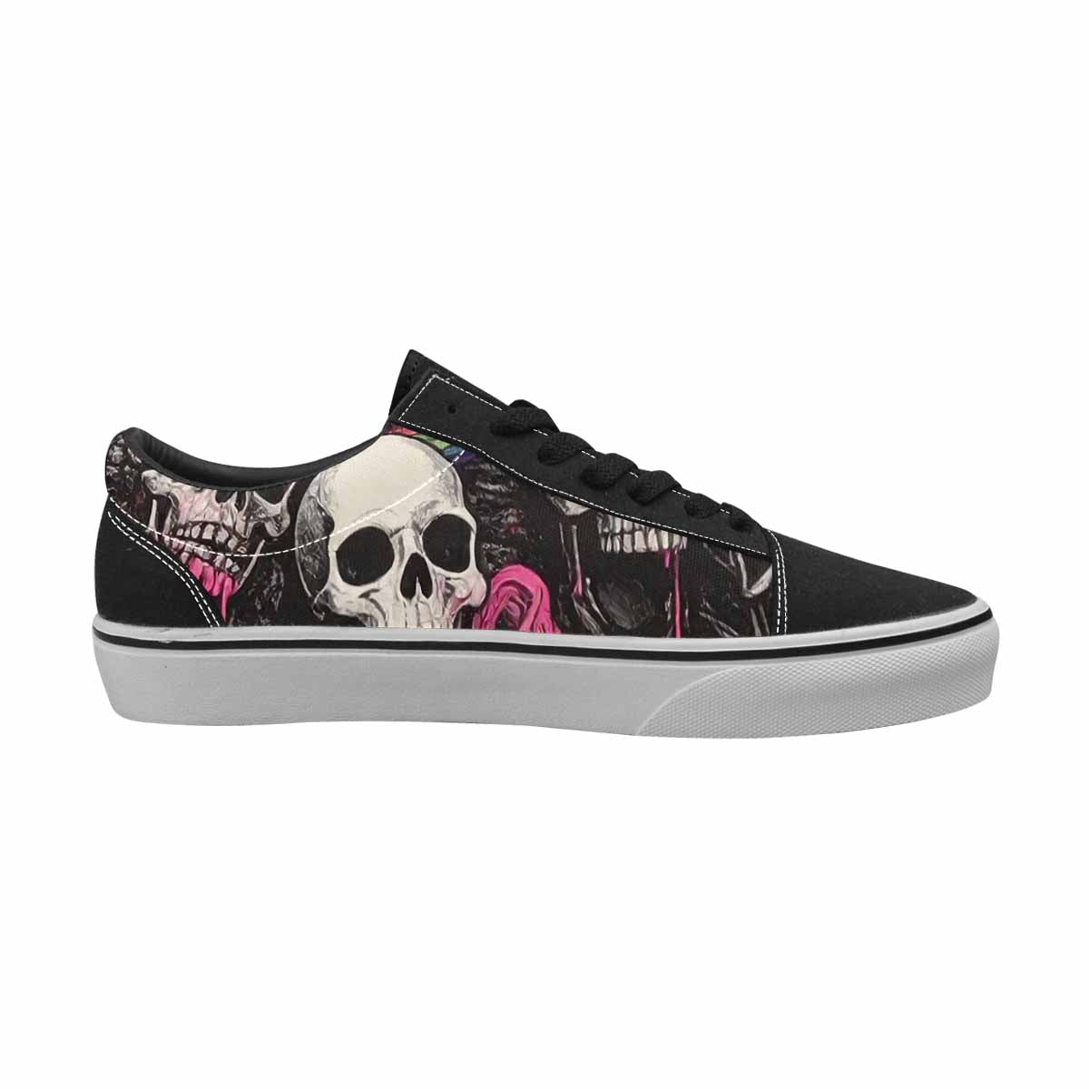 WOMEN'S Rainbow From Skull S Lace-Up Canvas Surreal Custom Shoes