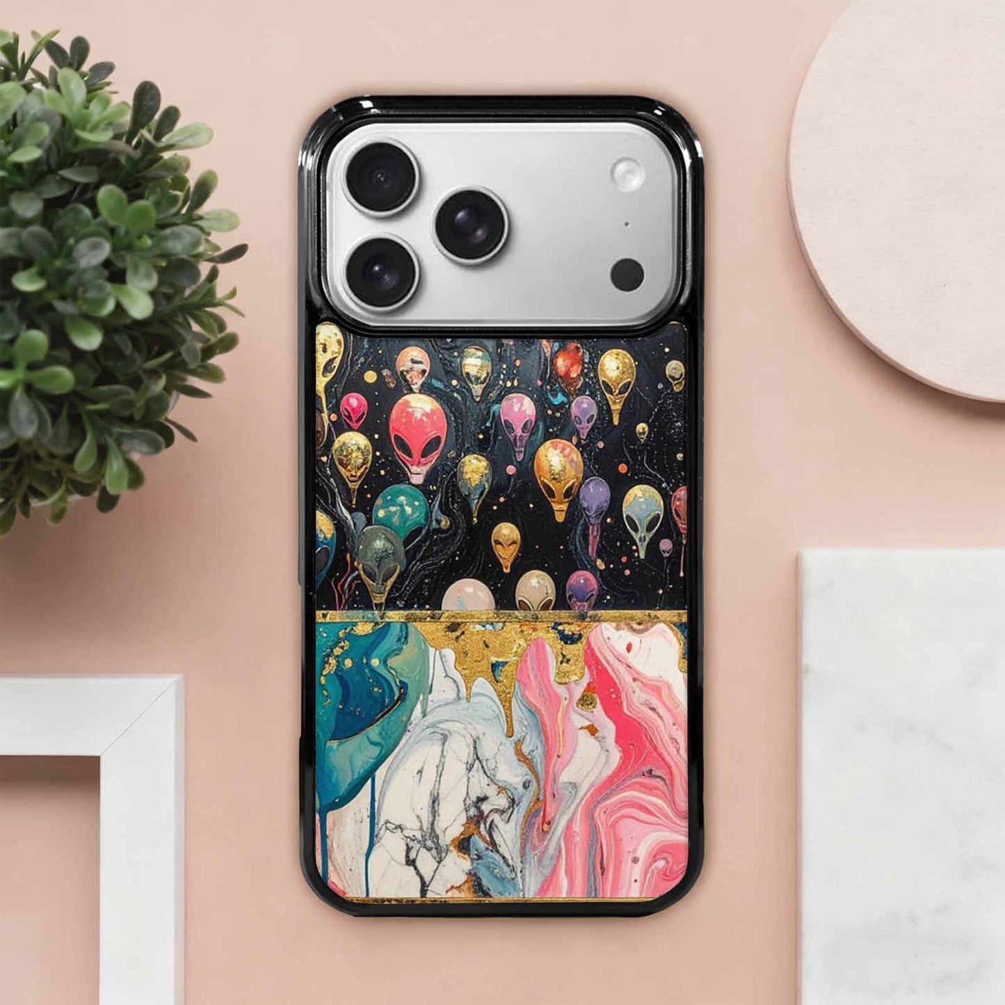 iPhone 17 Pro Max Case — Aliens Marblealiens Pattern Alien Scifi, Personalized Phone Case