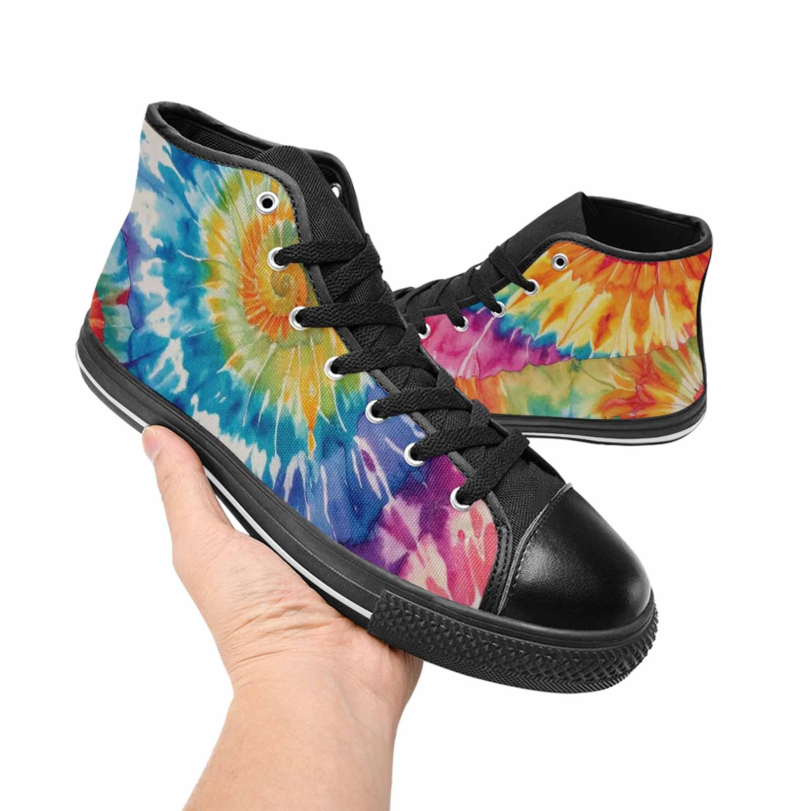 MEN'S Tie Dye Swirl High Top Canvas Grunge Shoes