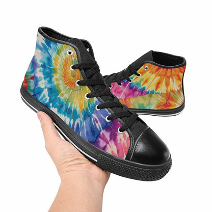 MEN'S Tie Dye Swirl High Top Canvas Grunge Shoes