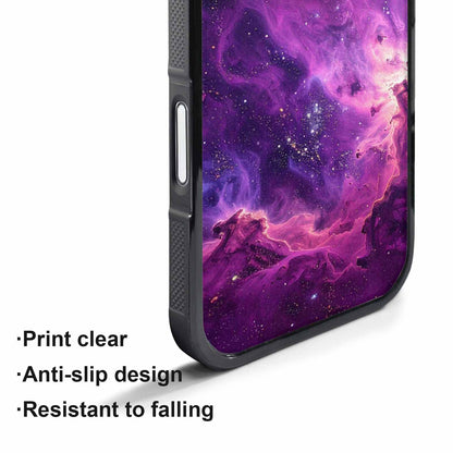 iPhone 17 Air Case — Purple Color Tones Nebula Texture Galaxy, Custom Printed Phone Case