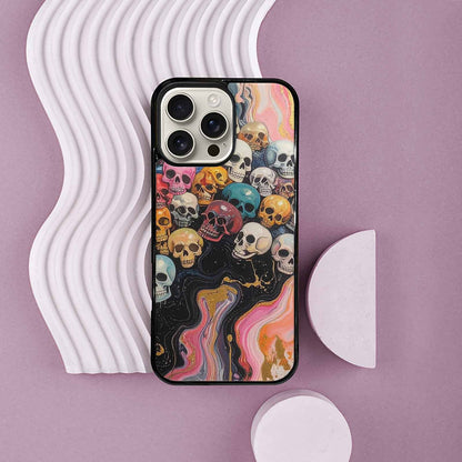 iPhone 16 Pro Max Case — Skulls Marbleskulls Pattern, Custom Phone Case