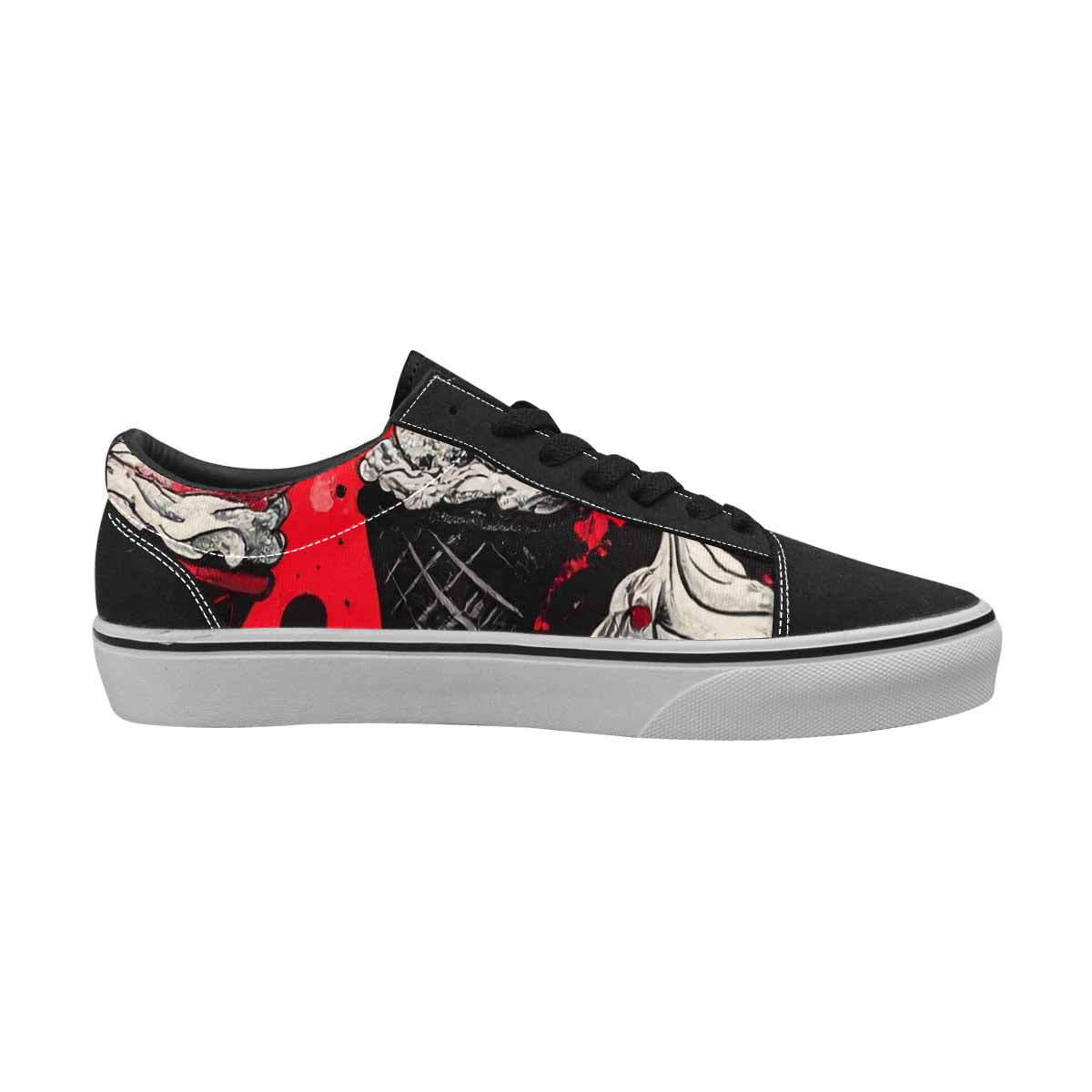 WOMEN'S Ice Cream Motif Lace-Up Canvas Wallpaper Art Sneakers