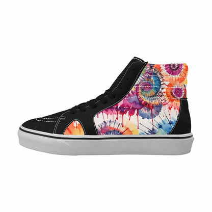 MEN'S Tie High Top Canvas Vibrant Chaos Custom Sneakers