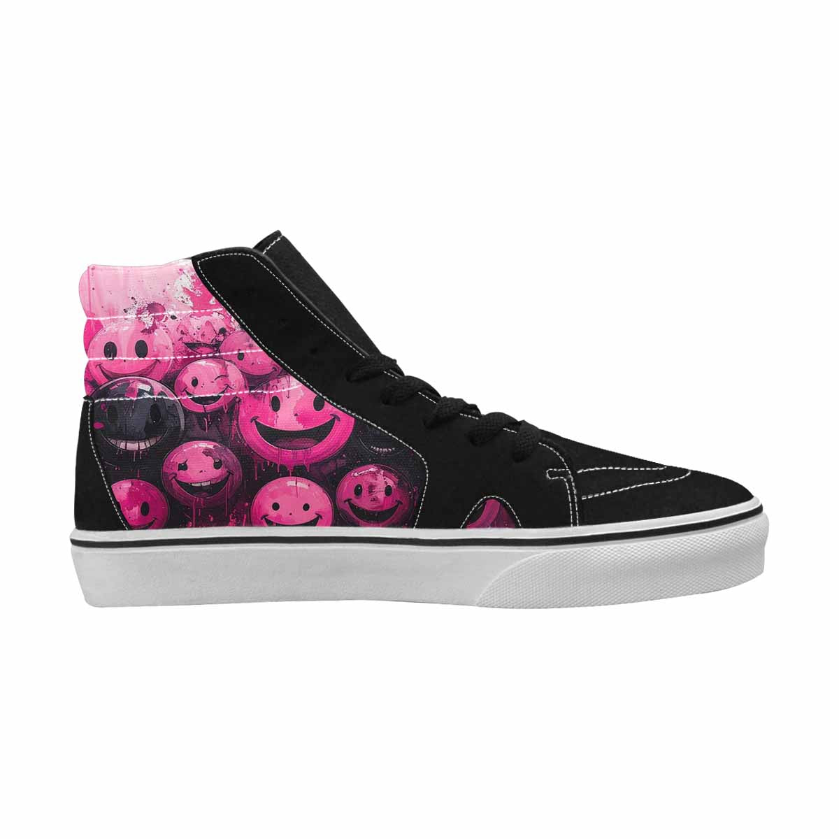 MEN'S Melting Moon Smiley High Top Canvas Dreamcore Custom Shoes