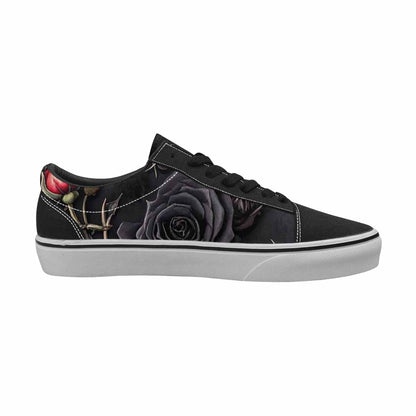 MEN'S Black Gothic Rose Canvas Lace-Up Y2K Custom Sneakers