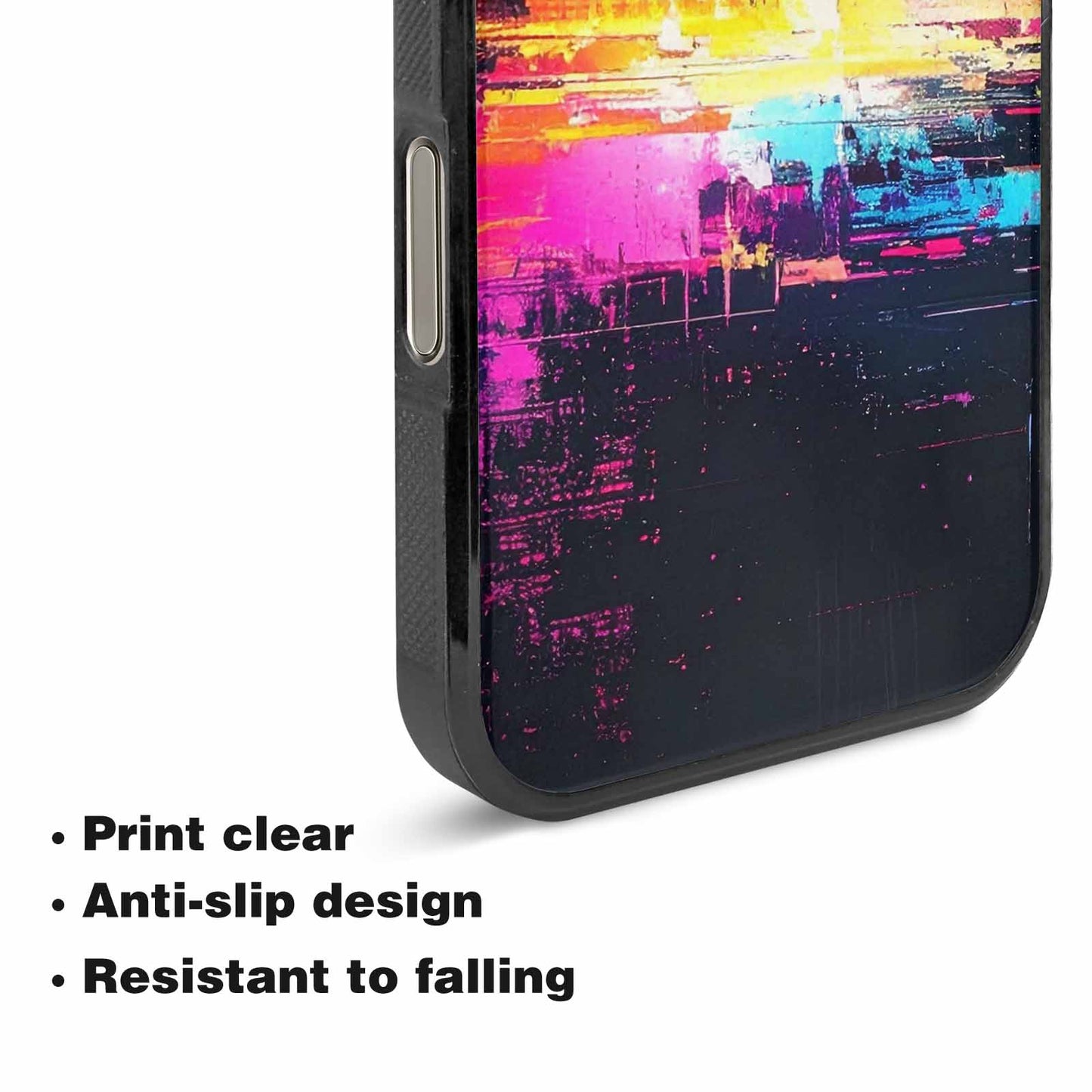 iPhone 16 Pro Case — Glitch Dark Art Seamless Pattern Vibrant, Unique Phone Case Design