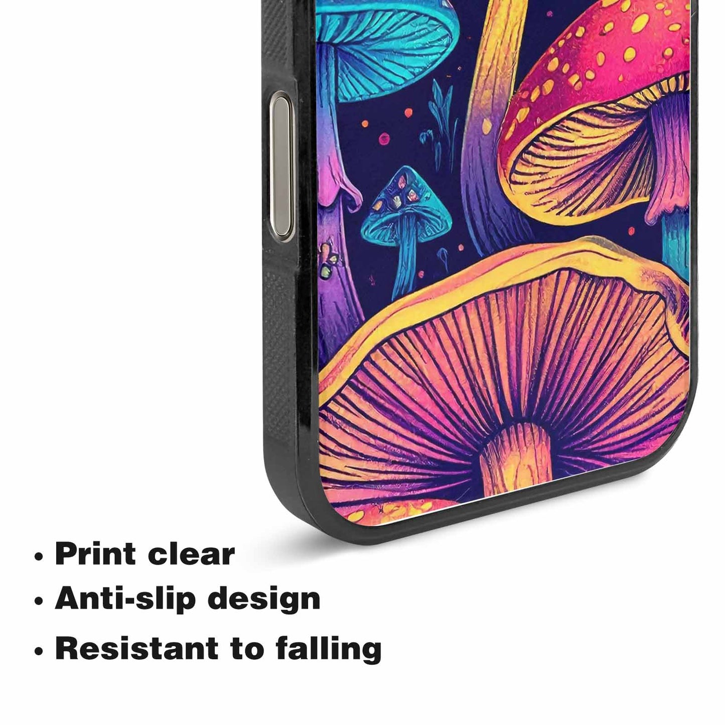 iPhone 15 Pro Max Case — Mushroom Psychedelic Art Seamless Pattern Vibrant, Personalized Phone Case