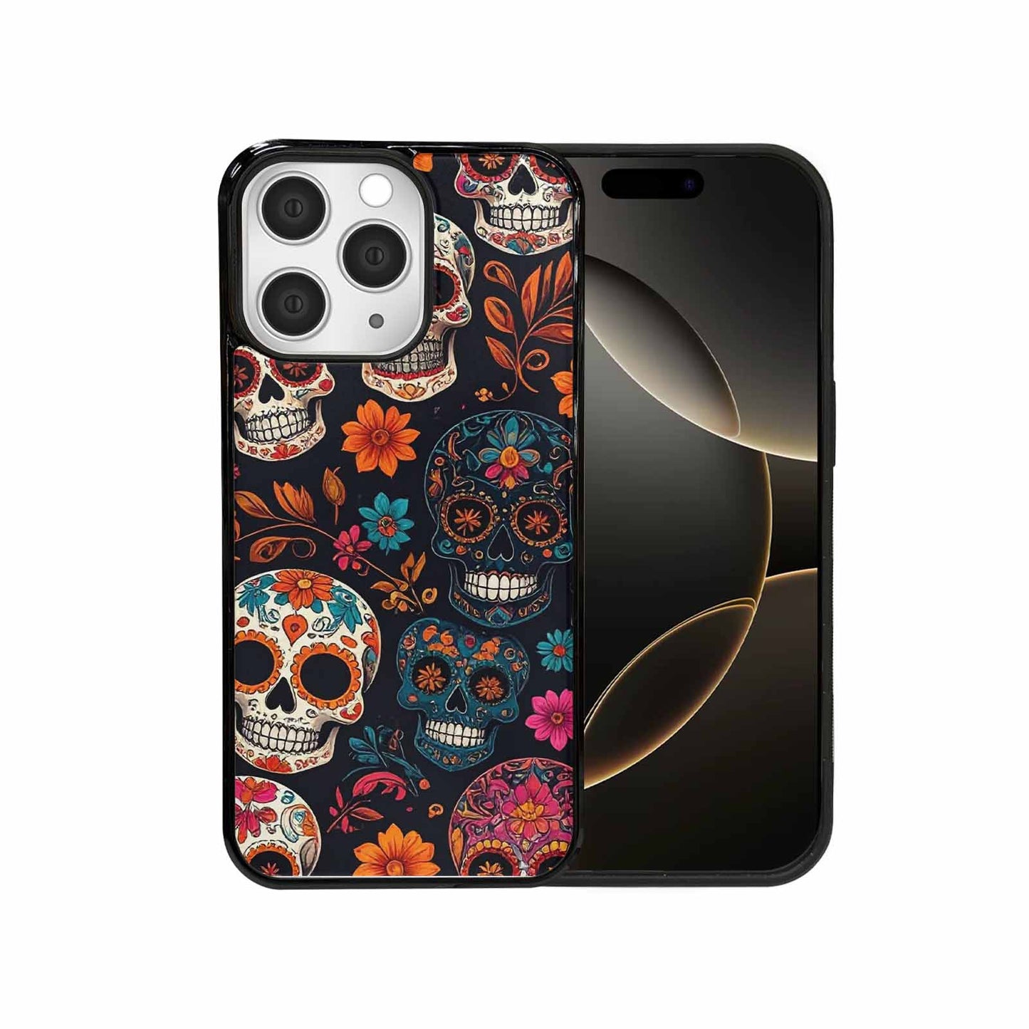 iPhone 15 Pro Max Case — Smaller Skulls Overlapping Seamless Pattern Of, Custom Designed Case Cover