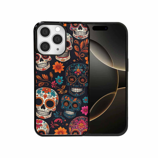 iPhone 15 Pro Max Case — Smaller Skulls Overlapping Seamless Pattern Of, Custom Designed Case Cover