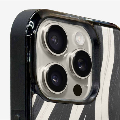 iPhone 15 Pro Max Case — Modern Zebra Stripe Print Crisp Black, Original Design Phone Case