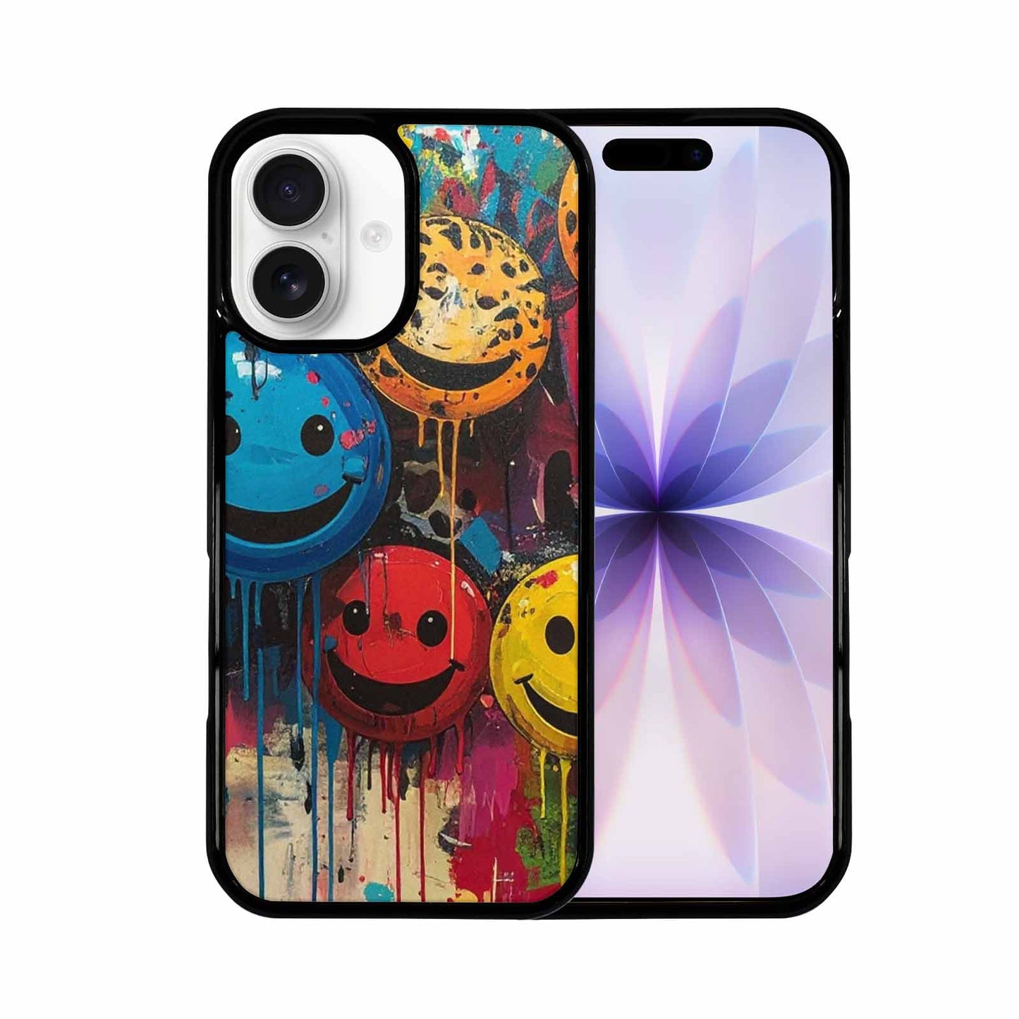 iPhone 17 Case — Smiley Faces Pattern Hundreds Original Art, Custom Phone Case