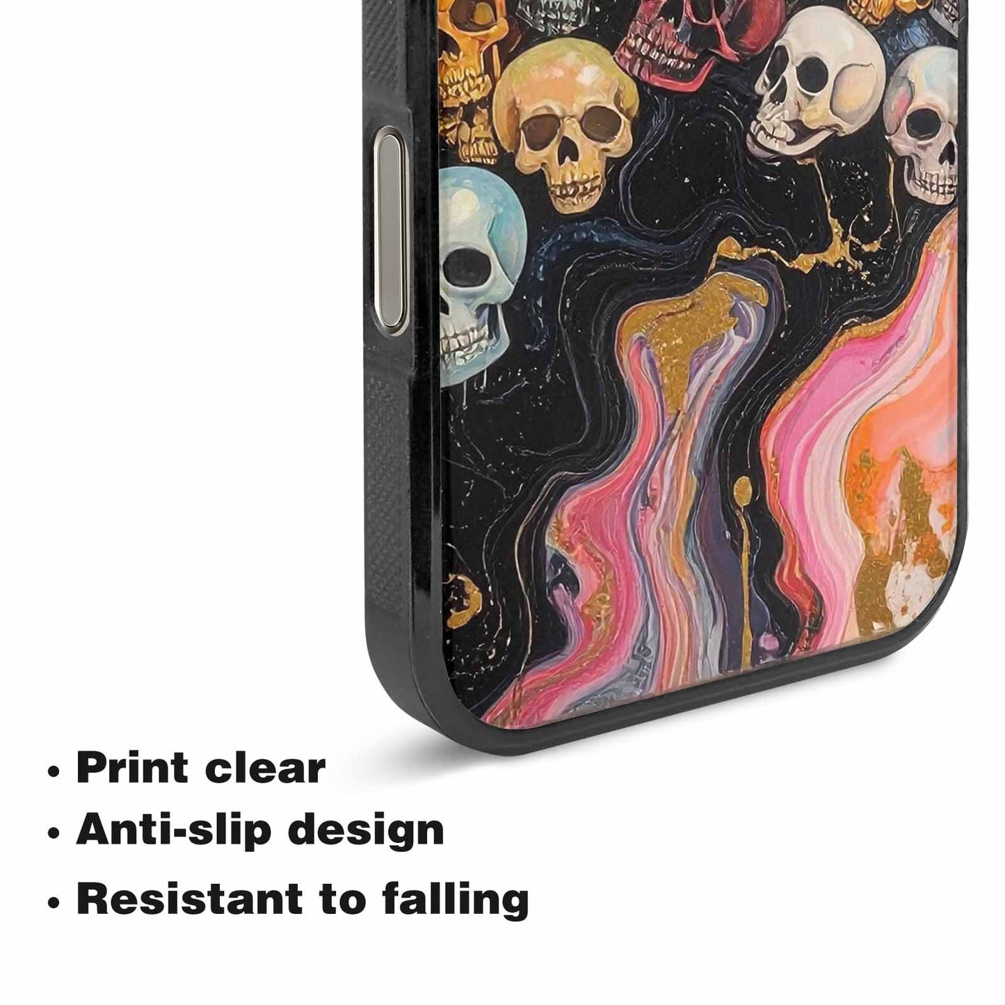 iPhone 16 Pro Max Case — Skulls Marbleskulls Pattern, Custom Phone Case