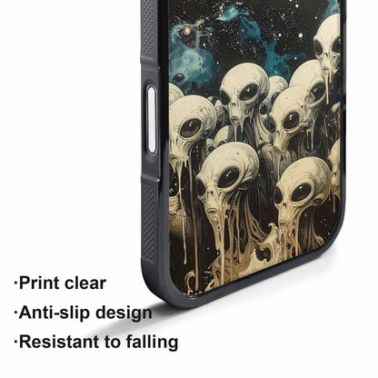iPhone 17 Pro Case — Melting Aliens Pattern Hundreds Of Alien, Personalized Phone Case
